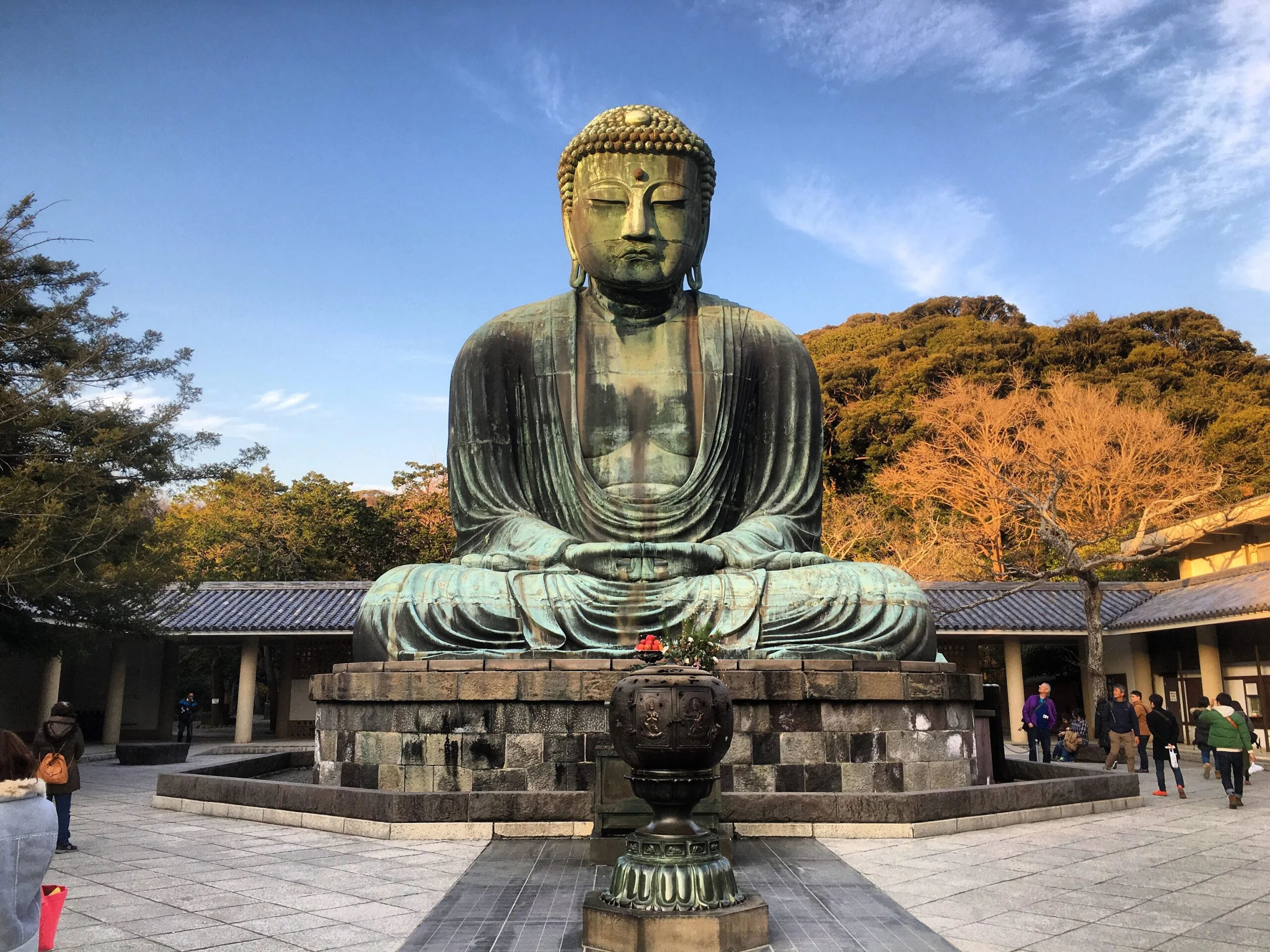 Kōtoku-in, the famous Buddhist temple in Kamakura, Japan, featuring the iconic Great Buddha statue.