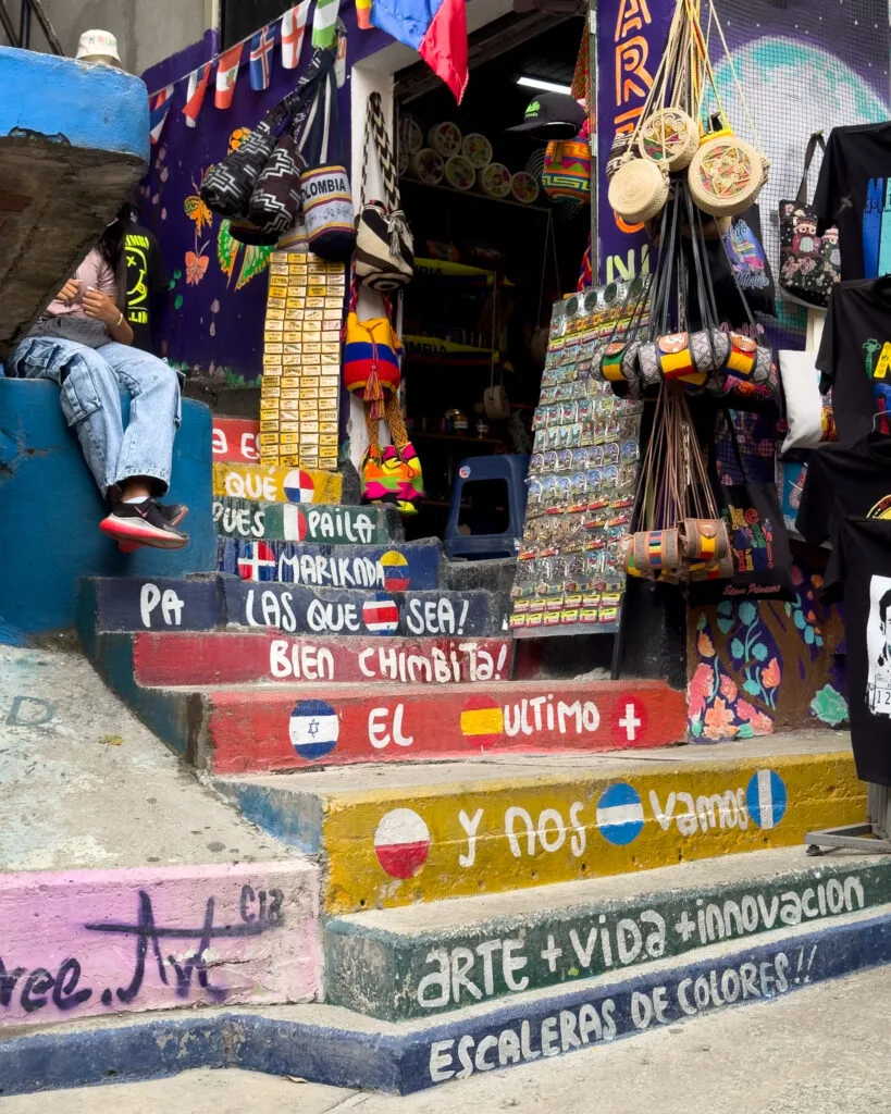 Things to do in Medellín: Comuna 13 - Colorful stairs