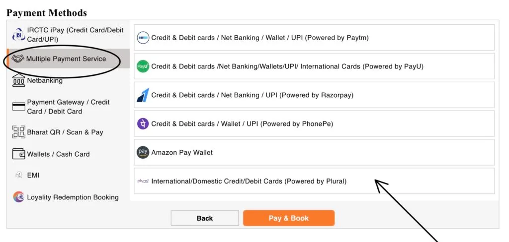 IRCTC International Credit Card Payment Gateway for buying train tickets in India; payment with international credit card.