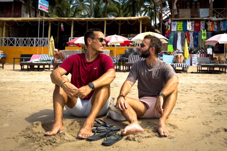 André and João in Palolem Beach, Goa, India
